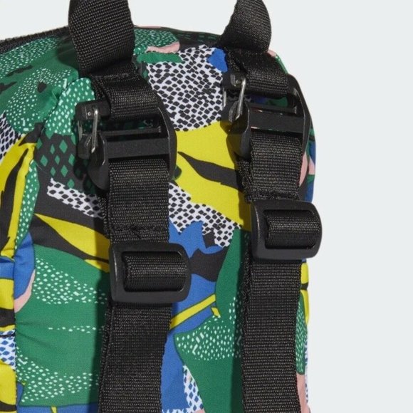Adidas Mini Backpack W/ Adjustable Straps Multicolor Small Floral Stylish Bag - Picture 10 of 10
